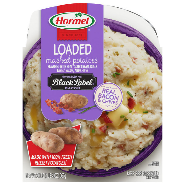 HORMEL(r) Tray Loaded Mashed Potatoes 6/20 OZ . C1N1 - Front No Plunge In Package (Hi Res)