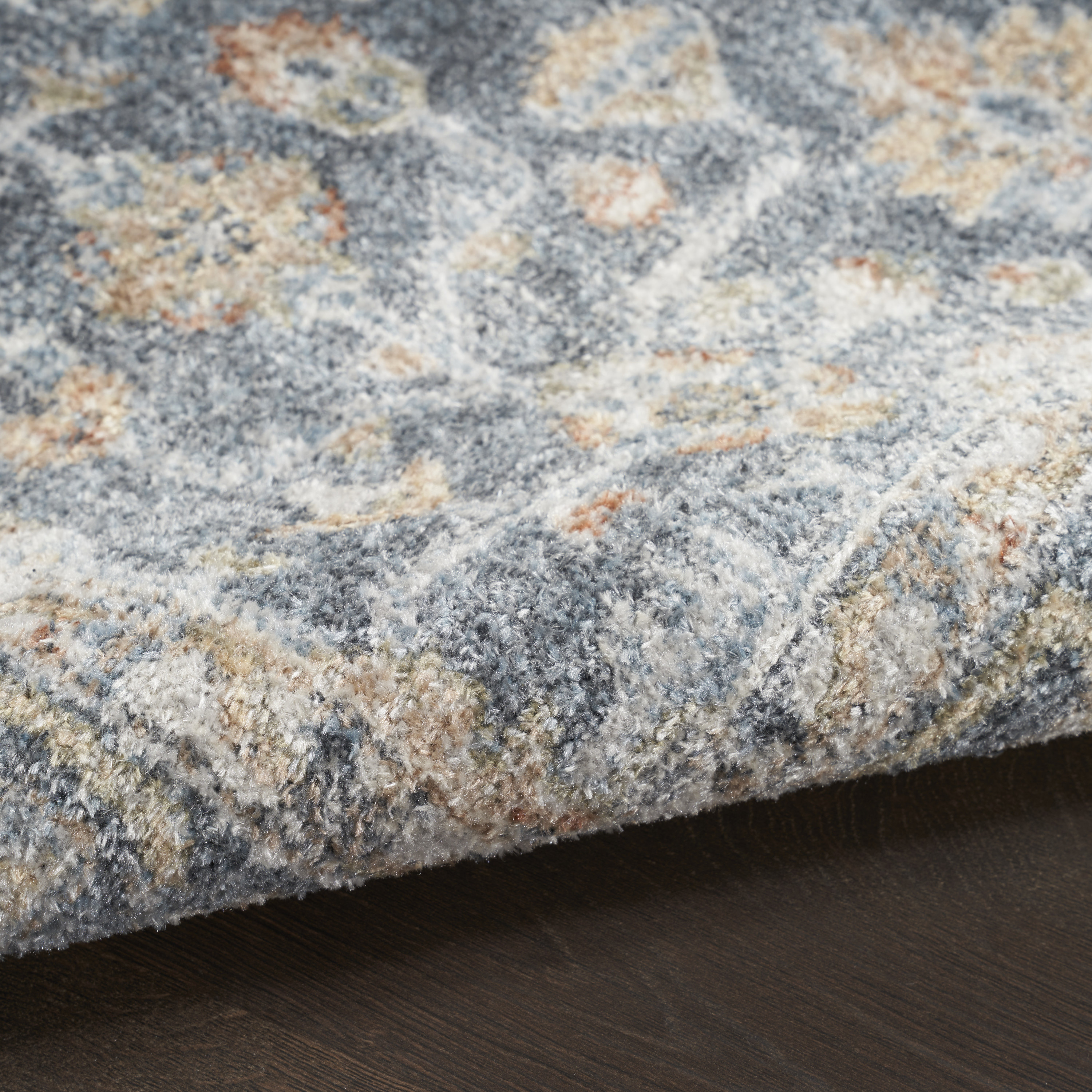 Nourison Astra Machine Washable 4' x 6' Grey Gold Vintage Indoor Rug