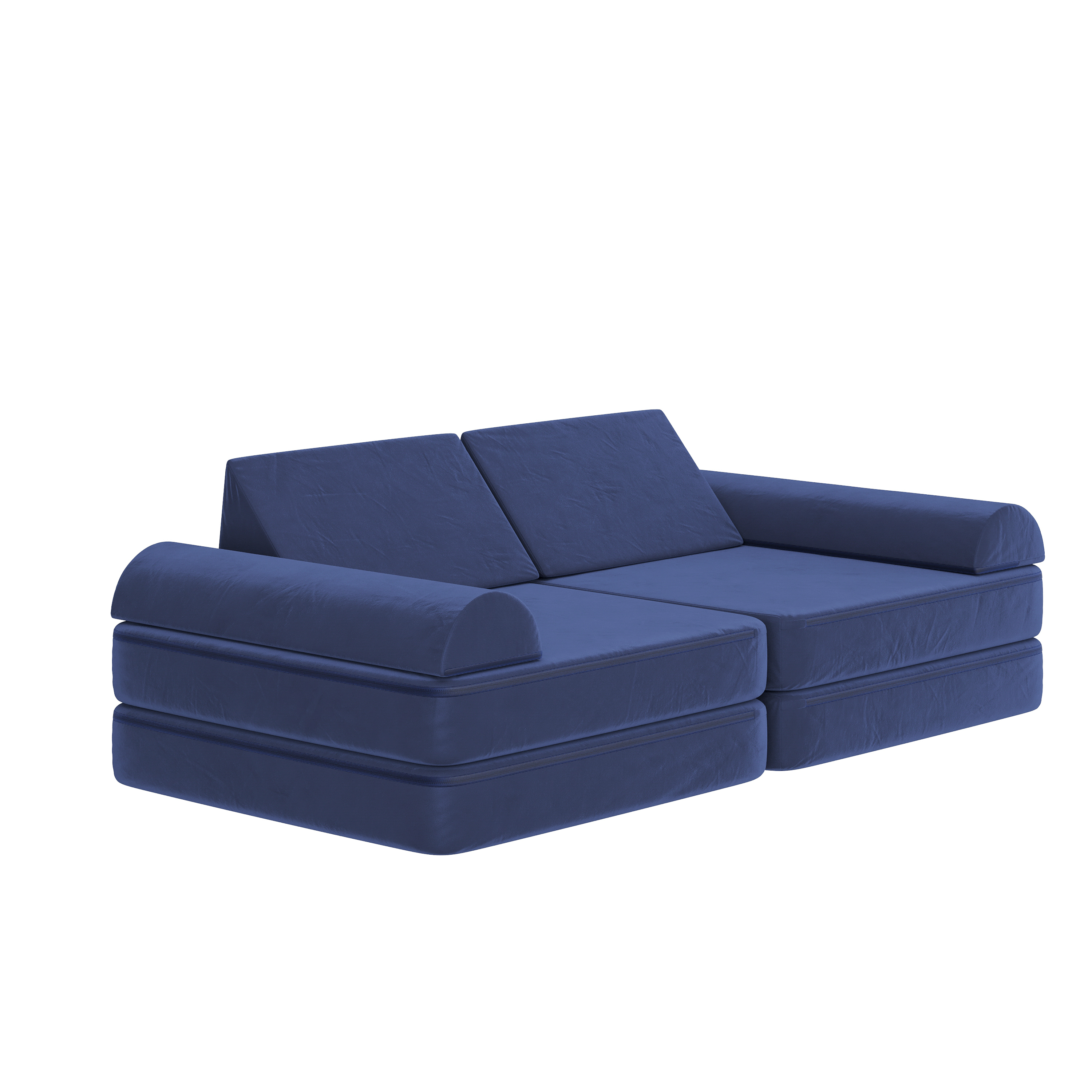 Marlowe 56" Modular Kids Play Couch with 6 Soft Foam Sectional Sofa Pieces in...