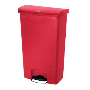 Rubbermaid Commercial, Streamline®, Step-On, 8 gal, Resin, Red, Rectangle, Receptacle
