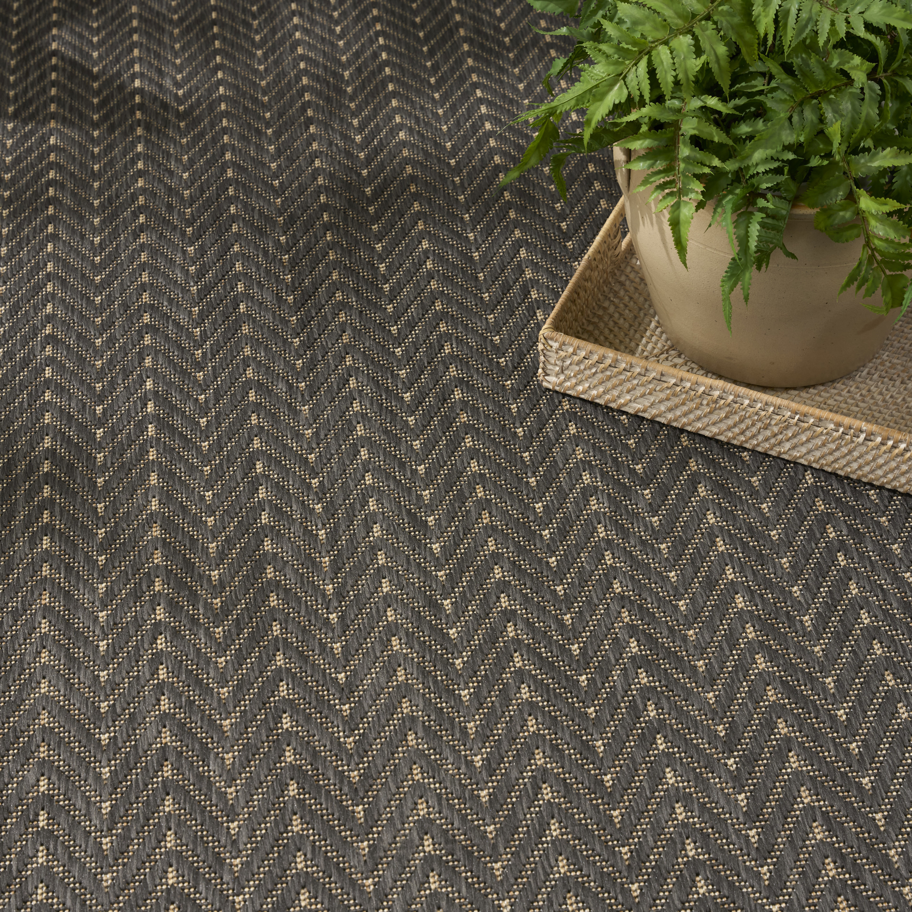Nourison Horizon Indoor/Outdoor 8' x 10' Charcoal Modern Rug