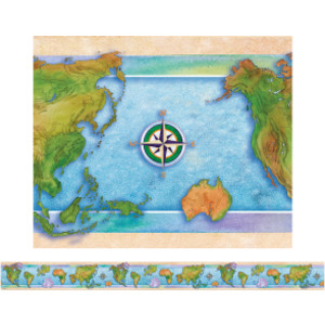 World Continents Straight Border Trim, 35 Feet