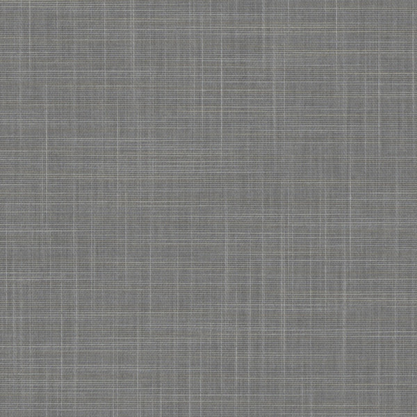 Gray woven fabric panel displays a fine crosshatch of lighter and darker threads, forming an even textured surface lying flat against a neutral, uniformly lit background.