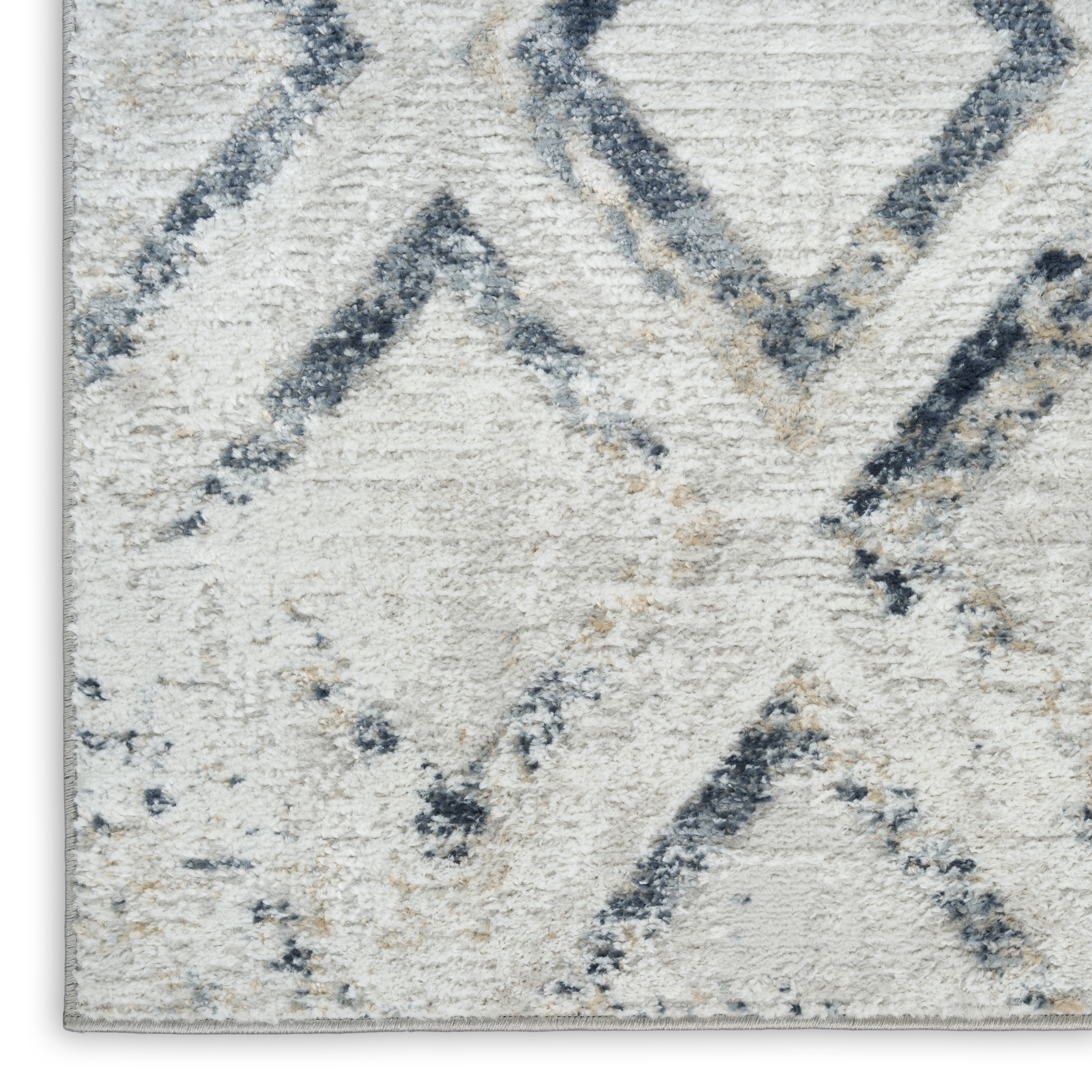 Nourison Dekor 2' x 4' Grey Navy Modern Indoor Rug
