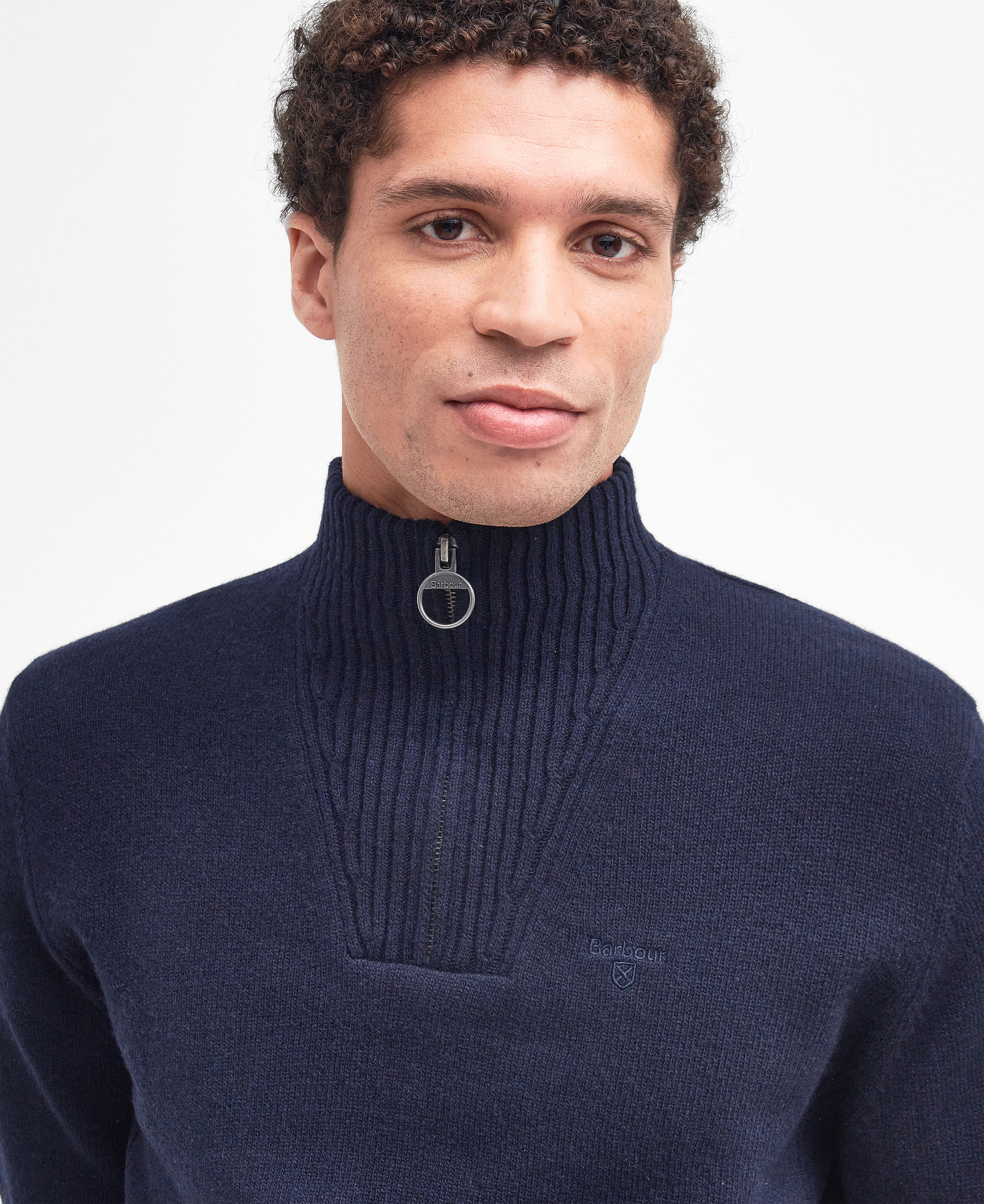 Maglione con mezza zip in lana d'agnello Essential image number 3