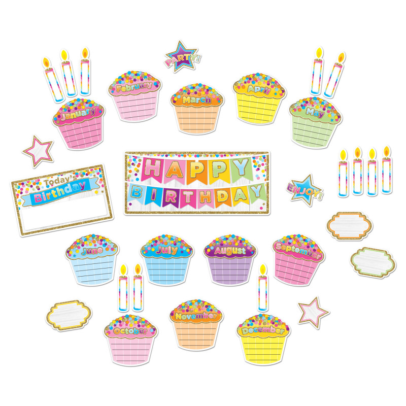 Smart+Poly%3F%3F+Mini+Bulletin+Board+Set%2C+Birthday+Confetti+Design%2C+33+Pieces