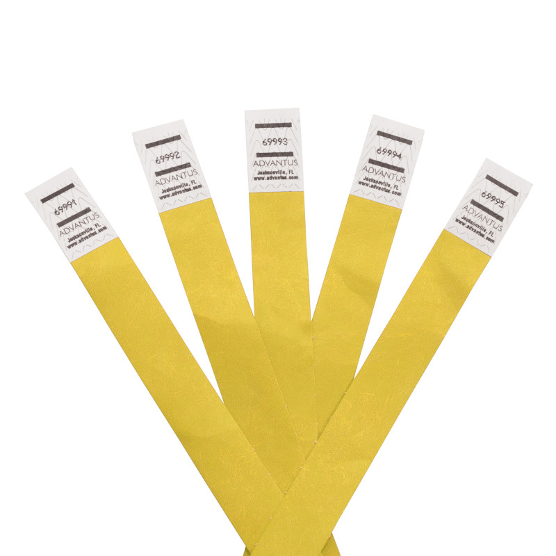 Tyvek® Wristbands Yellow, Pack of 500