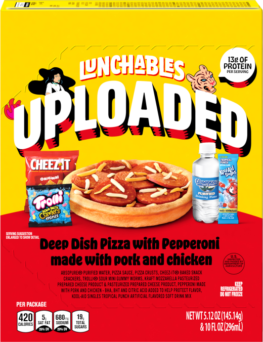 Lunchables Uploaded Pepperoni Deep Dish Pizza Meal Kit, Cheez-It, Trolli Gummies, & Kool Aid Tropical Punch, 15.12 oz Box
