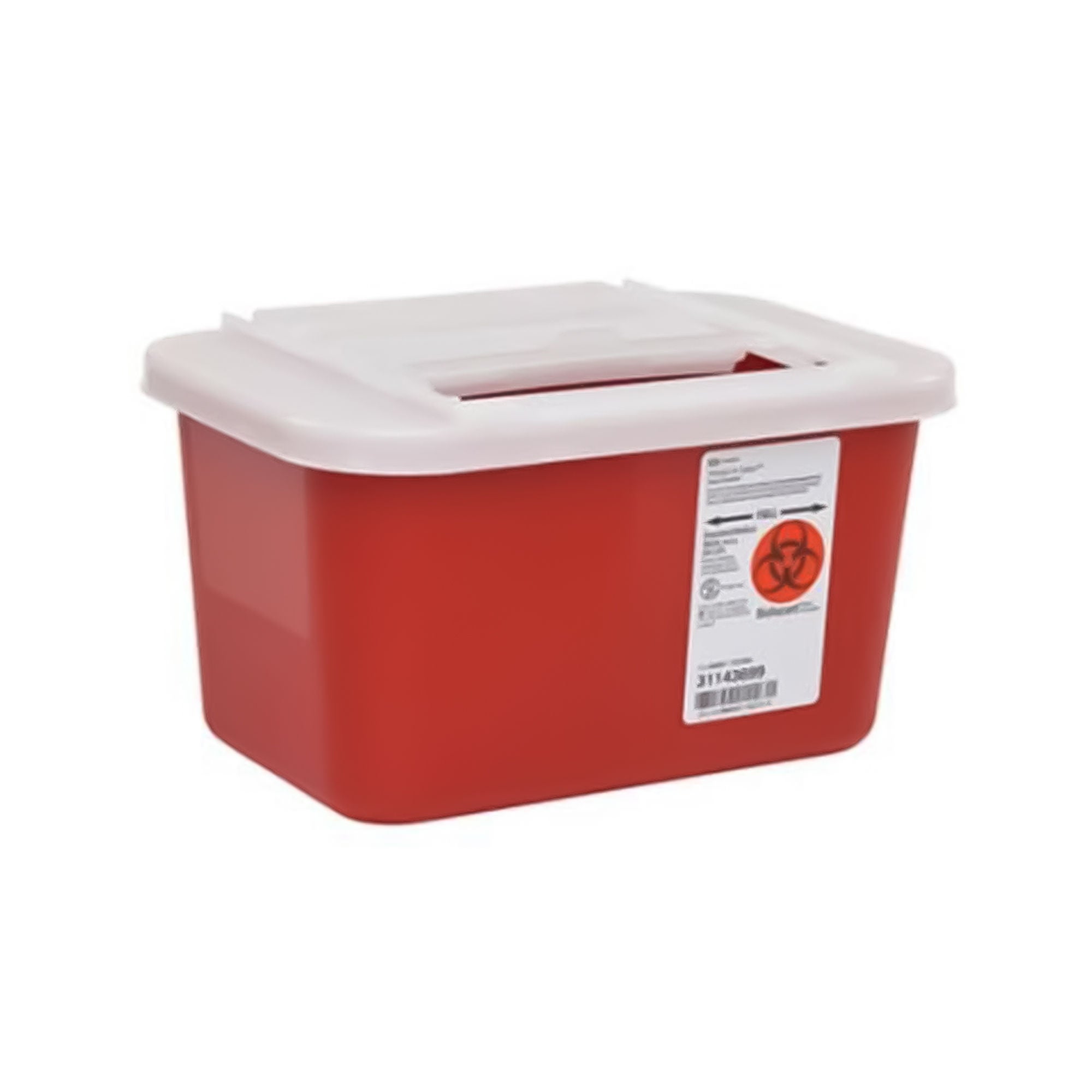 Cardinal Health™ Monoject™ Biohazardous Sharps Container, 1 Gal., 10½ x 6¼ x 7"