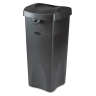 Rubbermaid Commercial, Untouchable, Swing Top, Square, Resin, 23 gal, Black, Receptacle Lid