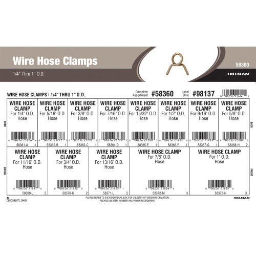 Wire Hose Clamps Assortment (1/4