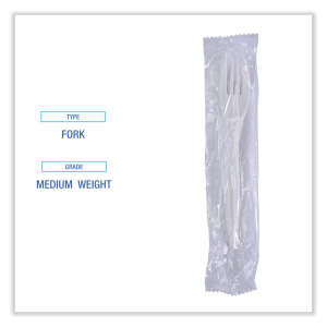 Boardwalk, Mediumweight Wrapped Polypropylene Cutlery, Fork, White