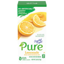 Crystal Light Pure Lemonade Powdered Drink Mix with No Artificial Sweeteners, 5 ct Pitcher Packets