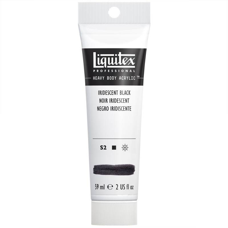 Professional Heavy Body Acrylic Paint, 59 mL Tube, Iridescent Black