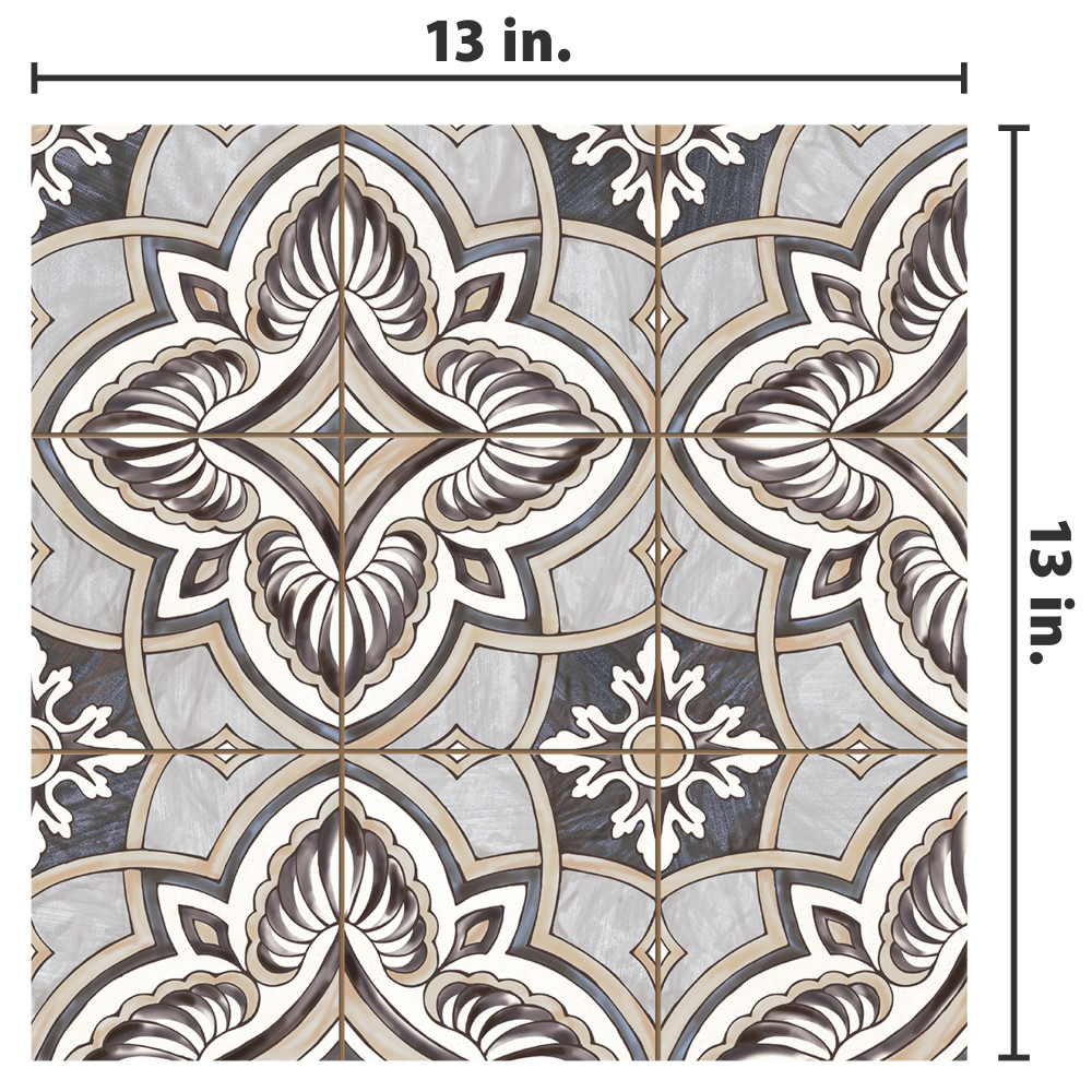Harmonia Grove Grey 13 in. x 13 in. Ceramic Floor and Wall Tile