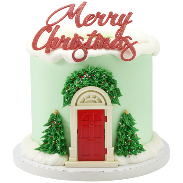 Merry Christmas Script Glitter Layon