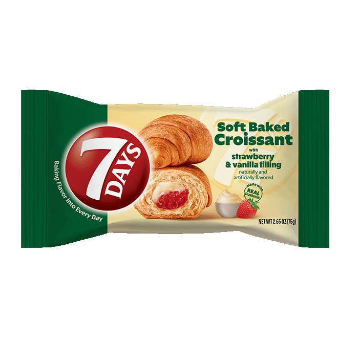 7Days Soft Baked Croissant with Strawberry & Vanilla Filling, 2.65oz