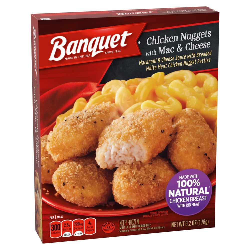 BANQUET Basic Chicken Nuggets With Mac And Cheese Meal | Conagra ...