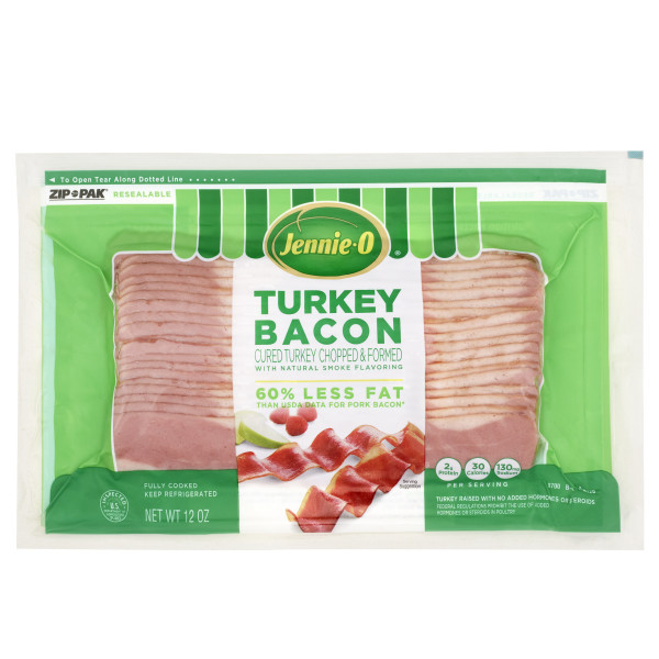 JENNIE-O(r) Turkey Bacon 16/.75 lb . C1CB - Front Center Inner Pack (Hi Res)