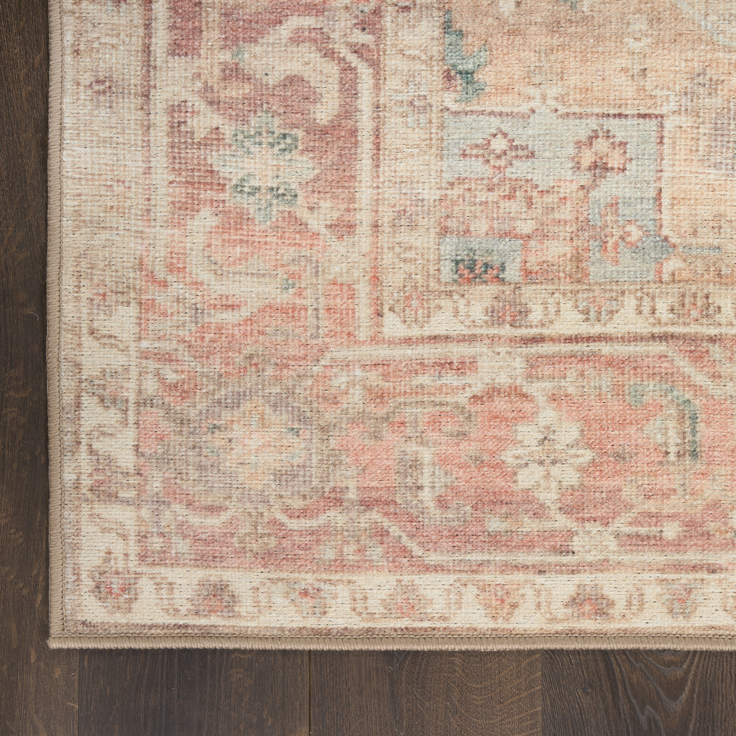 Nourison Vintage Washables 9' x 12' Coral Taupe Vintage Indoor Rug