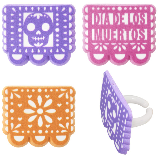Papel Picado Banner Cupcake Rings