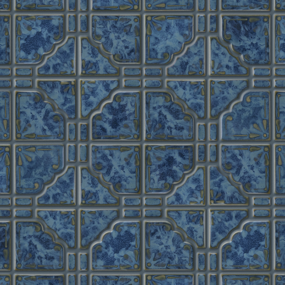 Hudson Moonbeam Pacific Blue 11-7/8 in. x 11-7/8 in. Porcelain Mosaic Tile