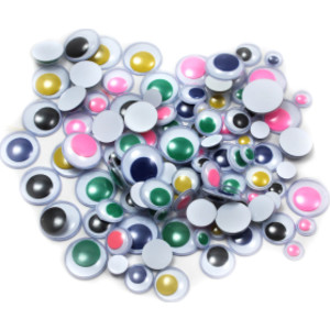 Creative Arts&trade; Wiggle Eyes, Round, Assorted Sizes & Colors, Bag of 100