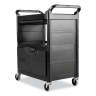 Rubbermaid Commercial, Lockable Doors and Sliding Drawer, Utility Cart, Black