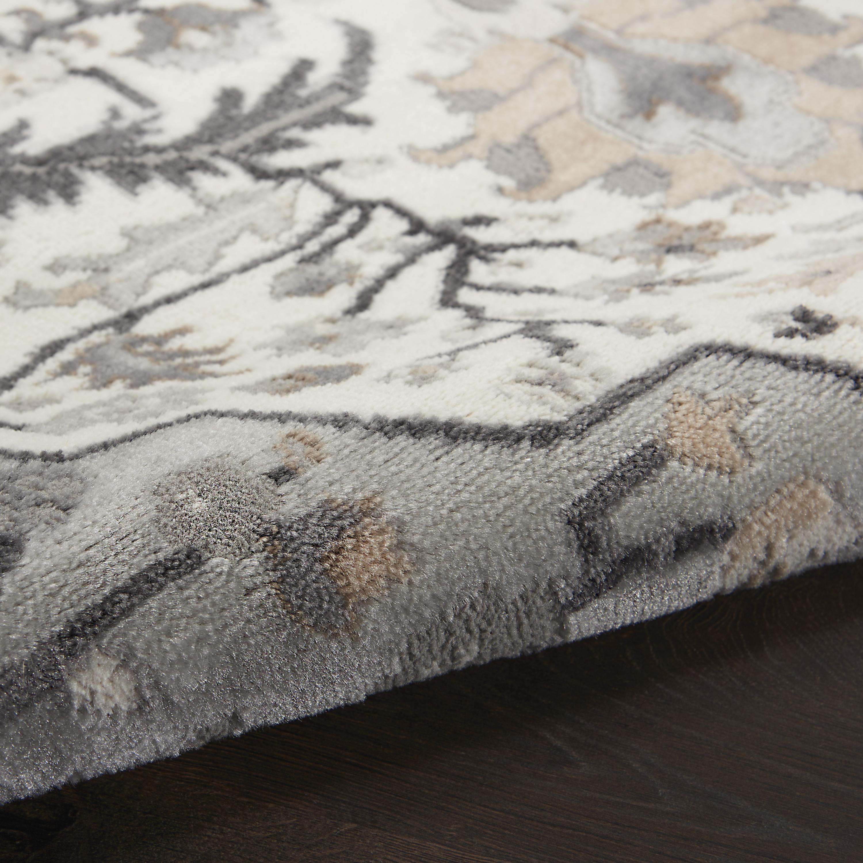 Nourison Elation 2'3" x 7'6" Ivory Grey Transitional Indoor Rug