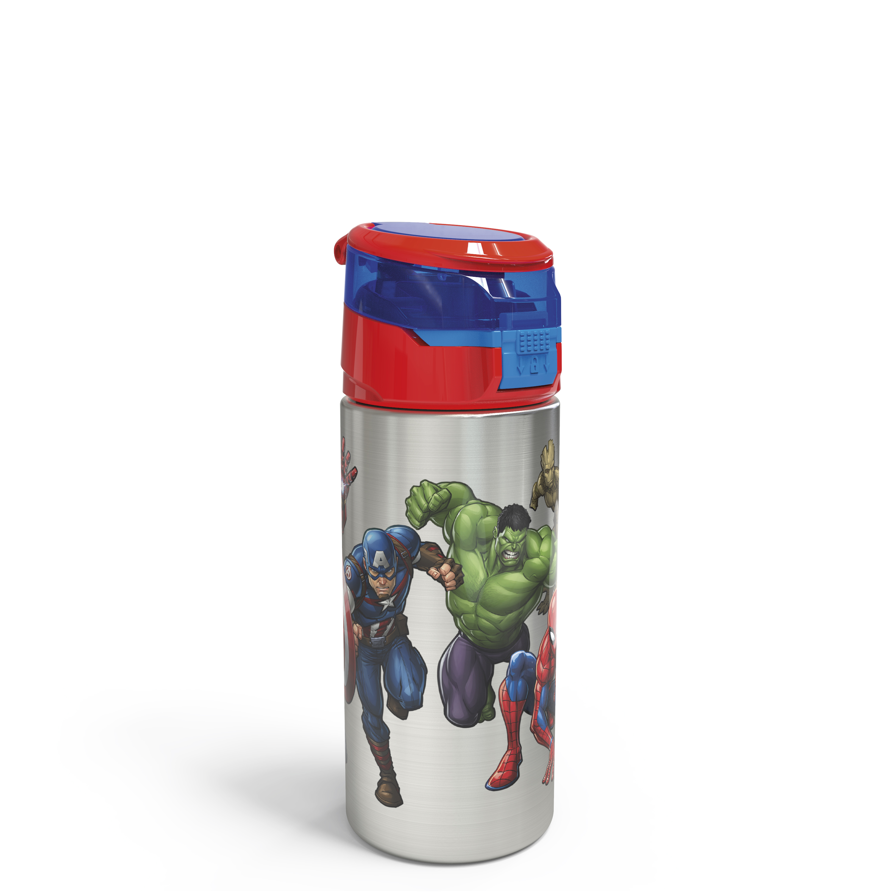 Marvel Comics 19.5 ounce Stainless Steel Water Bottle with Straw, Captain America, Spider-Man & The Hulk slideshow image 10