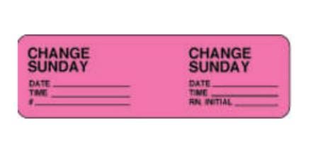 PDC Healthcare LABEL, CHANGE SUNDAY 2 7/8"X7 /8" PNK (1000/RL)