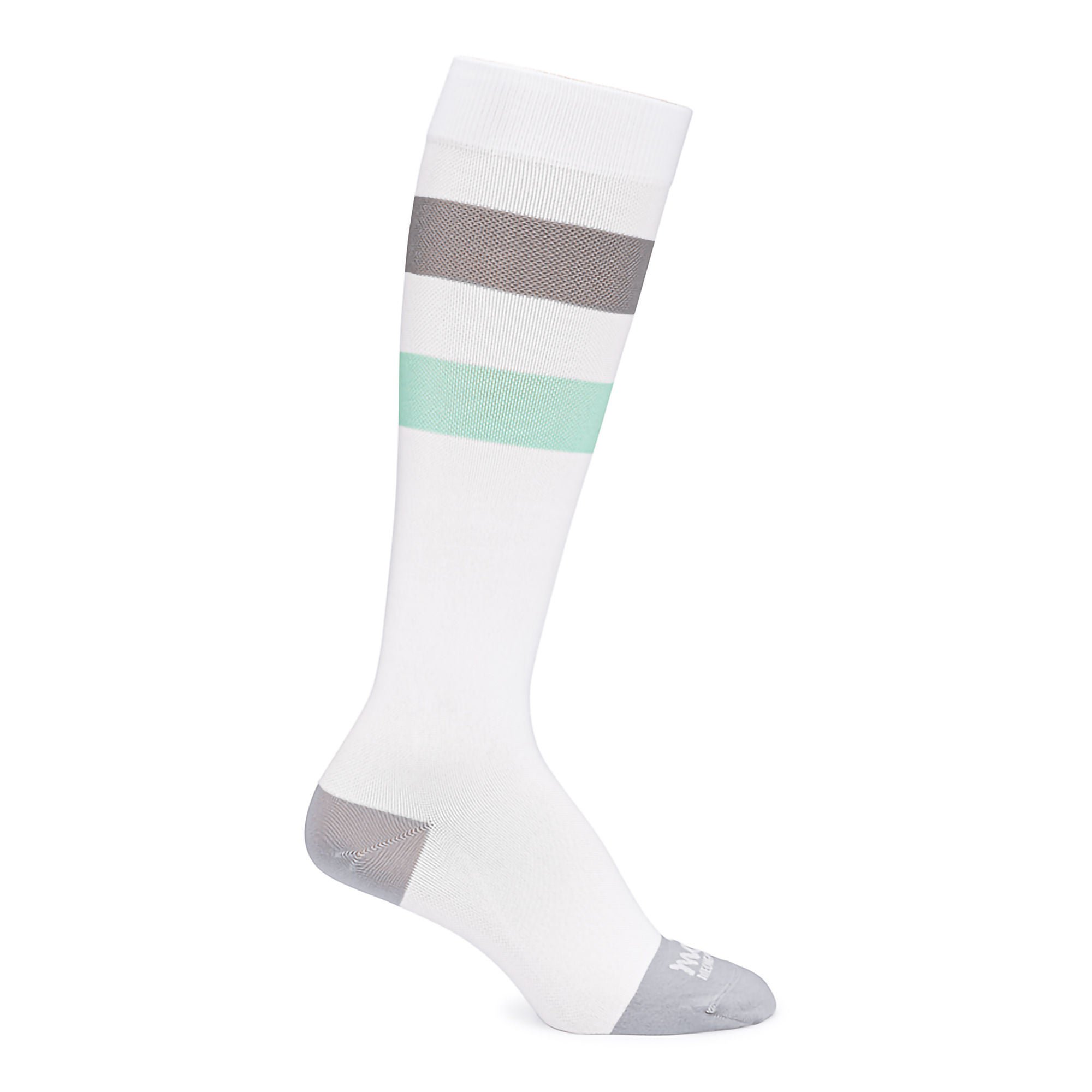 Maternity Compression Socks Motif Medical Knee High Medium White / Gray / Green Closed Toe
