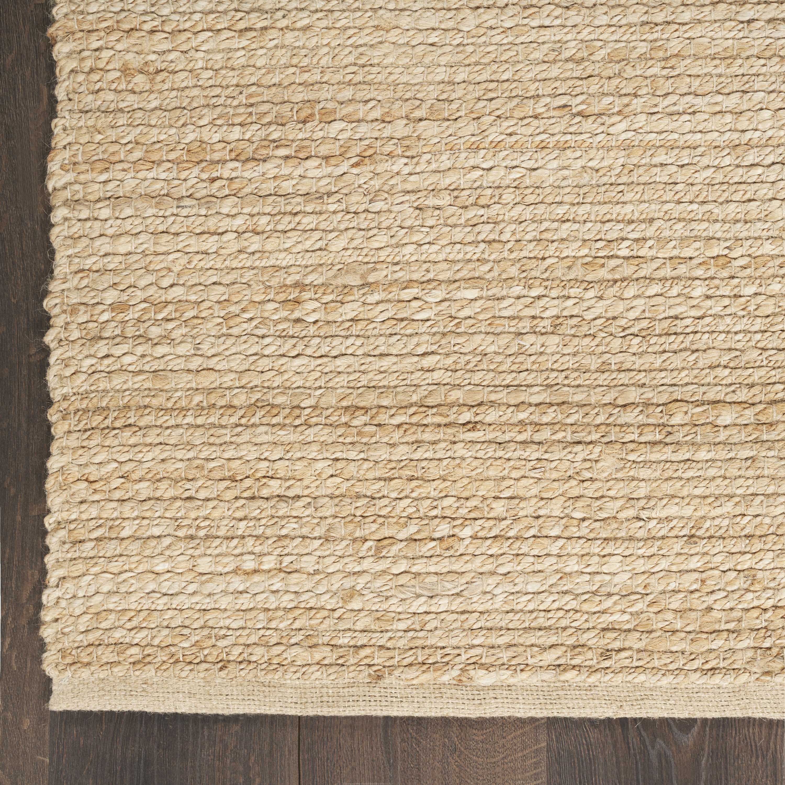 Nourison Natural Jute 5' x Square Bleached Farmhouse Indoor Rug