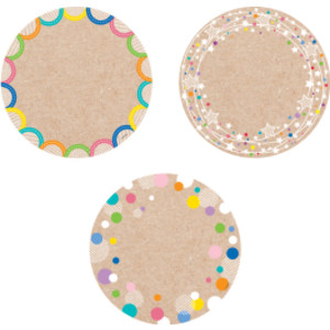 Krafty Pop Colorful Kraft Cards 6 Inch Designer Cut-Outs, Pack of 36