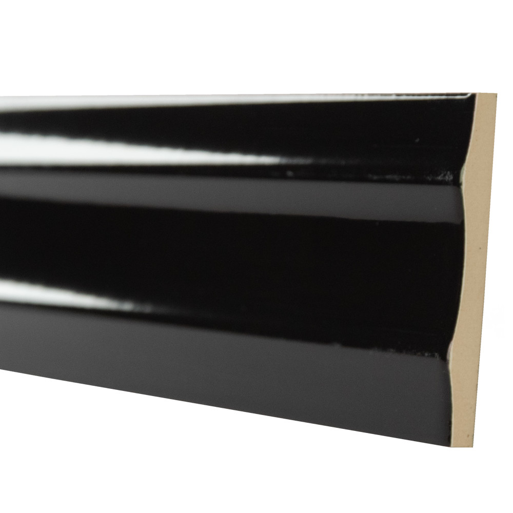 Crown Heights Maori Glossy Black 2-5/8 in. x 7-7/8 in. Ceramic Wall Tile