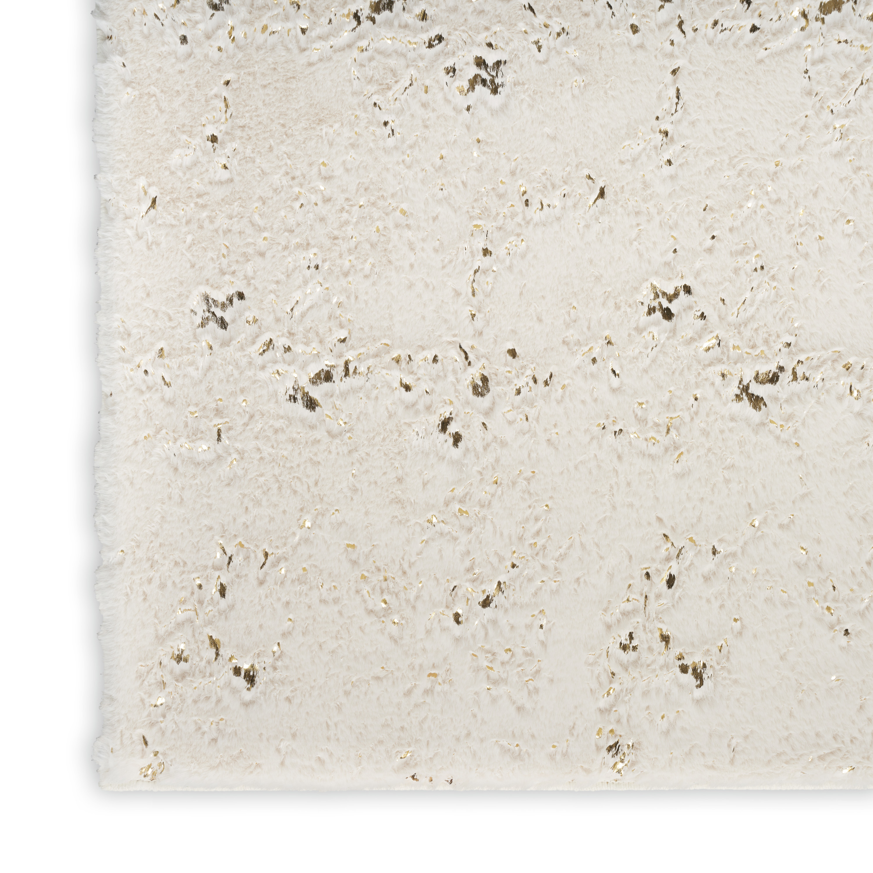 Nourison Cozy Shimmer 7'9" x 9'9" Ivory Gold Glam Indoor Rug