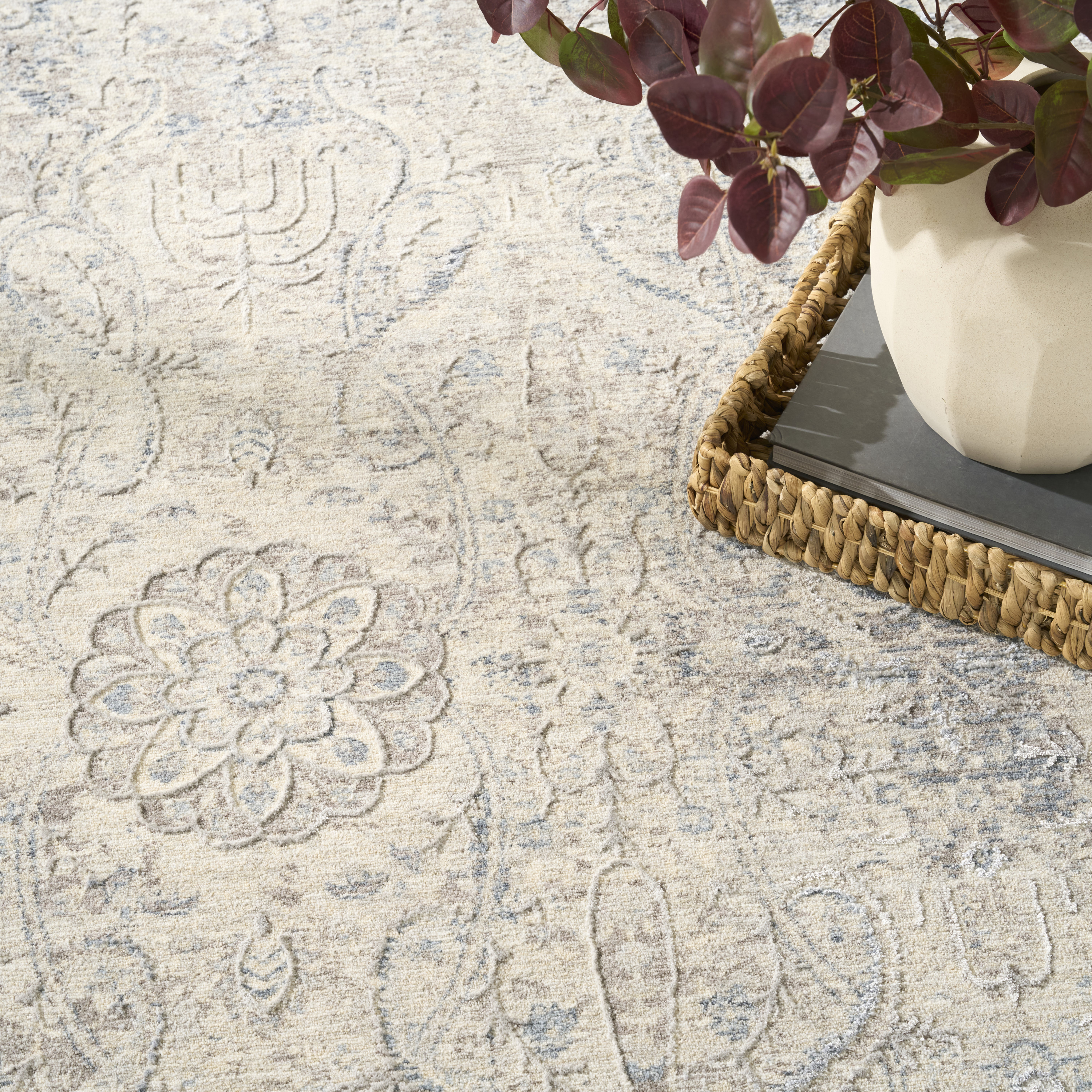 Nourison Sultana 7'10" x 10'2" Grey Blue Vintage Indoor Rug