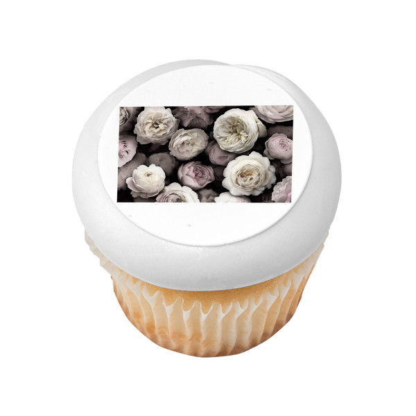 Black & White Floral PhotoCake® Edible Image®