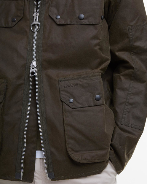 Re-Engineered Short Bedale Waxed Jacket Beech