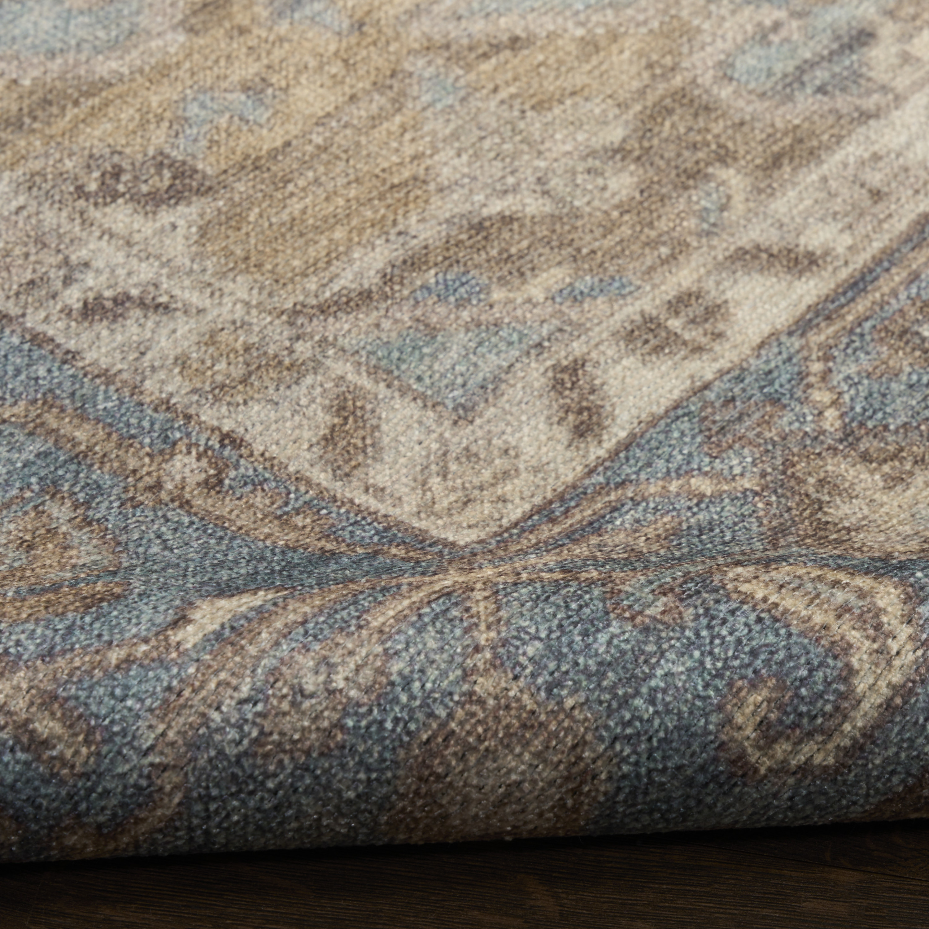 Nourison Vintage Washables 5'3" x 7'3" Blue Green Vintage Indoor Rug