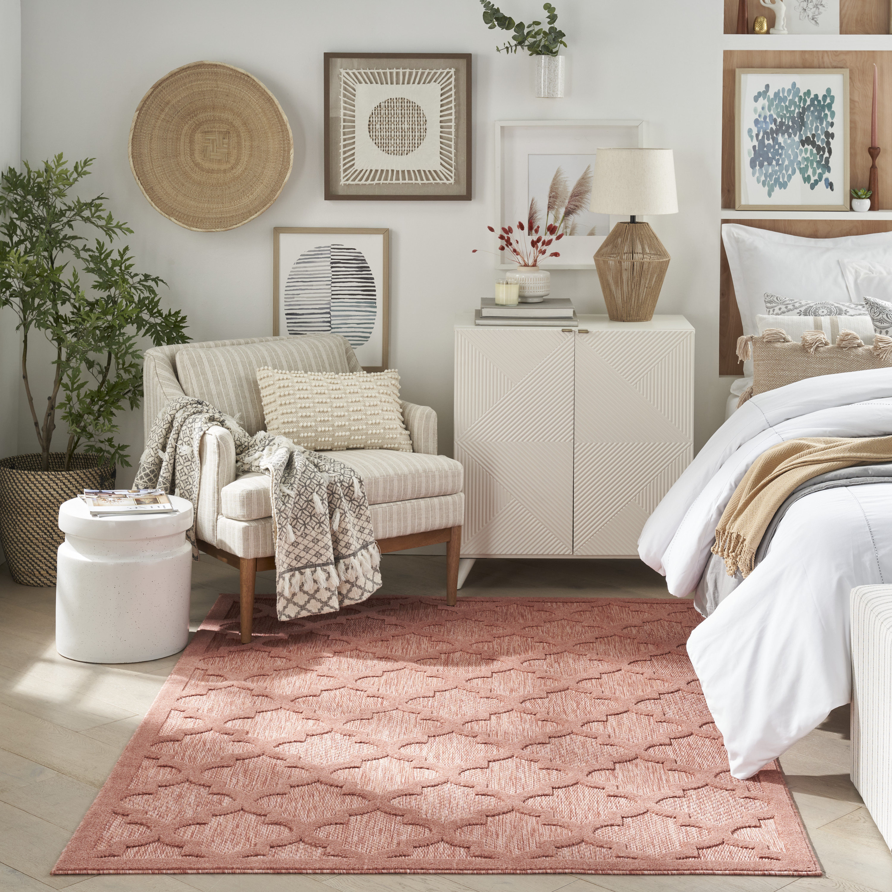 Nourison Easy Care 6' x 9' Coral Orange Modern Rug