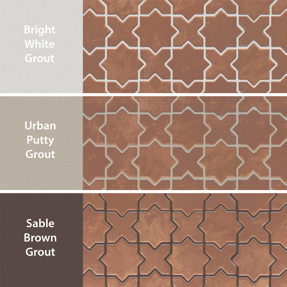 Sentier des cotto 2″ Star Cross 11-7/8 in. x 11-7/8 in. Porcelain Mosaic Tile