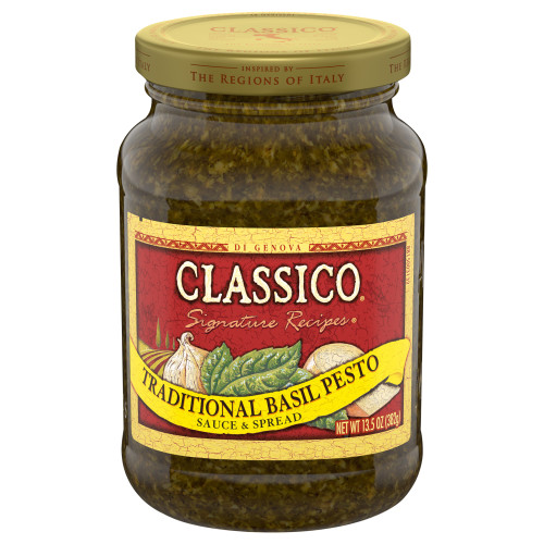 Classico Signature Recipes Traditional Basil Pesto Sauce & Spread, 13.5 oz Jar