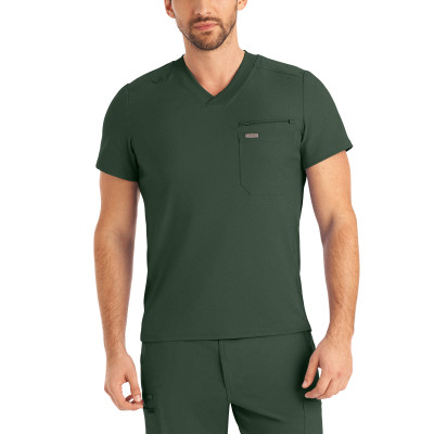 Landau Forward Men&#39;s 2&#45;Pocket V&#45;Neck Scrub Top-Landau