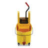 Rubbermaid Commercial, WaveBrake®, 44qt, Mop Bucket w/ Downpress Wringer and Drain, Yellow