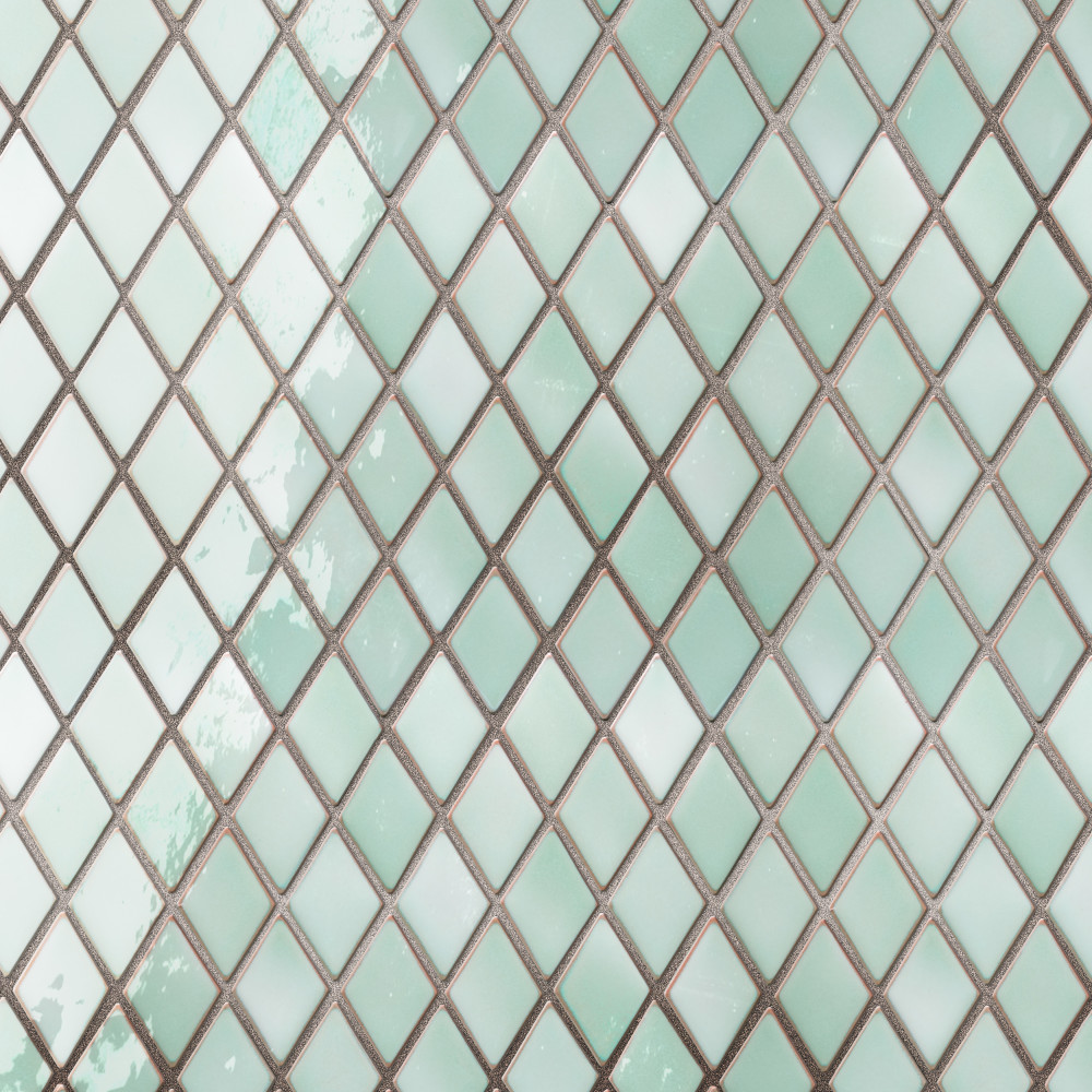 Hudson Kite Mint Green 10-1/8 in. x 11-3/4 in. Porcelain Mosaic Tile