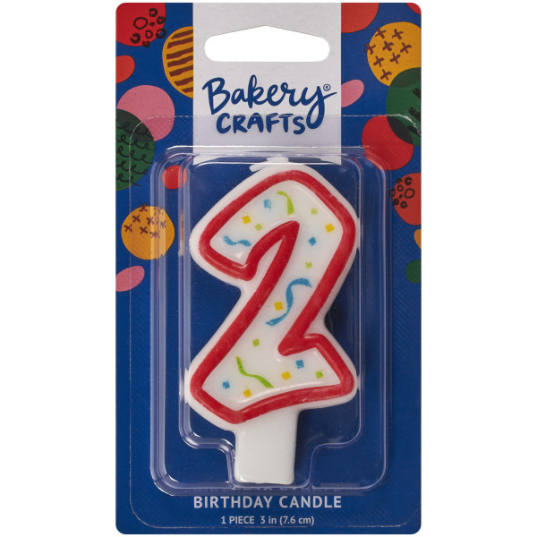 2 Party Red Numeral Candles