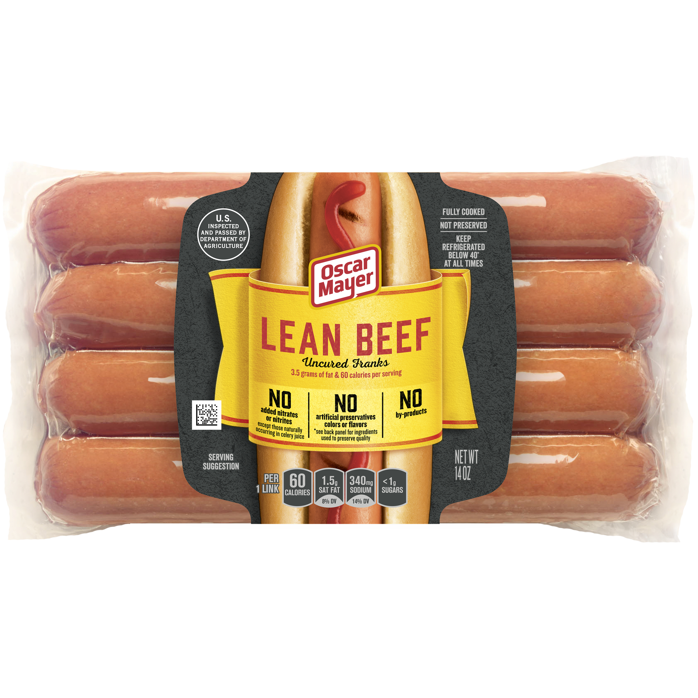 Oscar Mayer Lean Beef Uncured Franks 8 count Pack - Kraft ...
