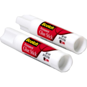 Permanent Glue Stick, White, .28 oz, Pack of 2