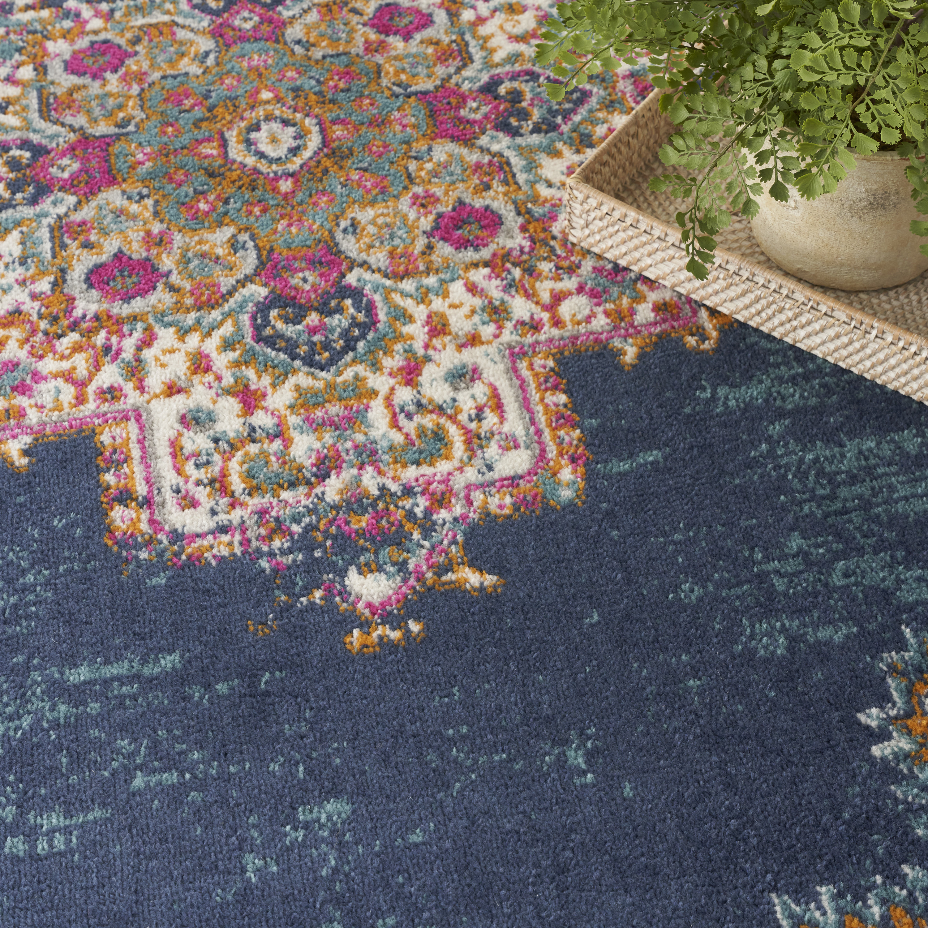 Nourison Passion 5'3" x 7'3" Navy Vintage Indoor Rug